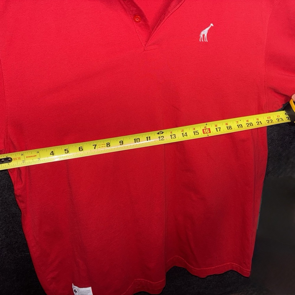 LRG Lifted Research Group 47 Polo Shirt Size 2xl‎ Red Short Sleeve White Giraffe - Picture 7 of 9